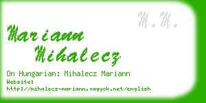 mariann mihalecz business card